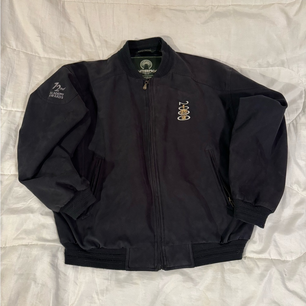 72nd ACADEMY AWARDS OFFICIAL VINTAGE BLACK SUEDE BOMBER JACKET SZ L
